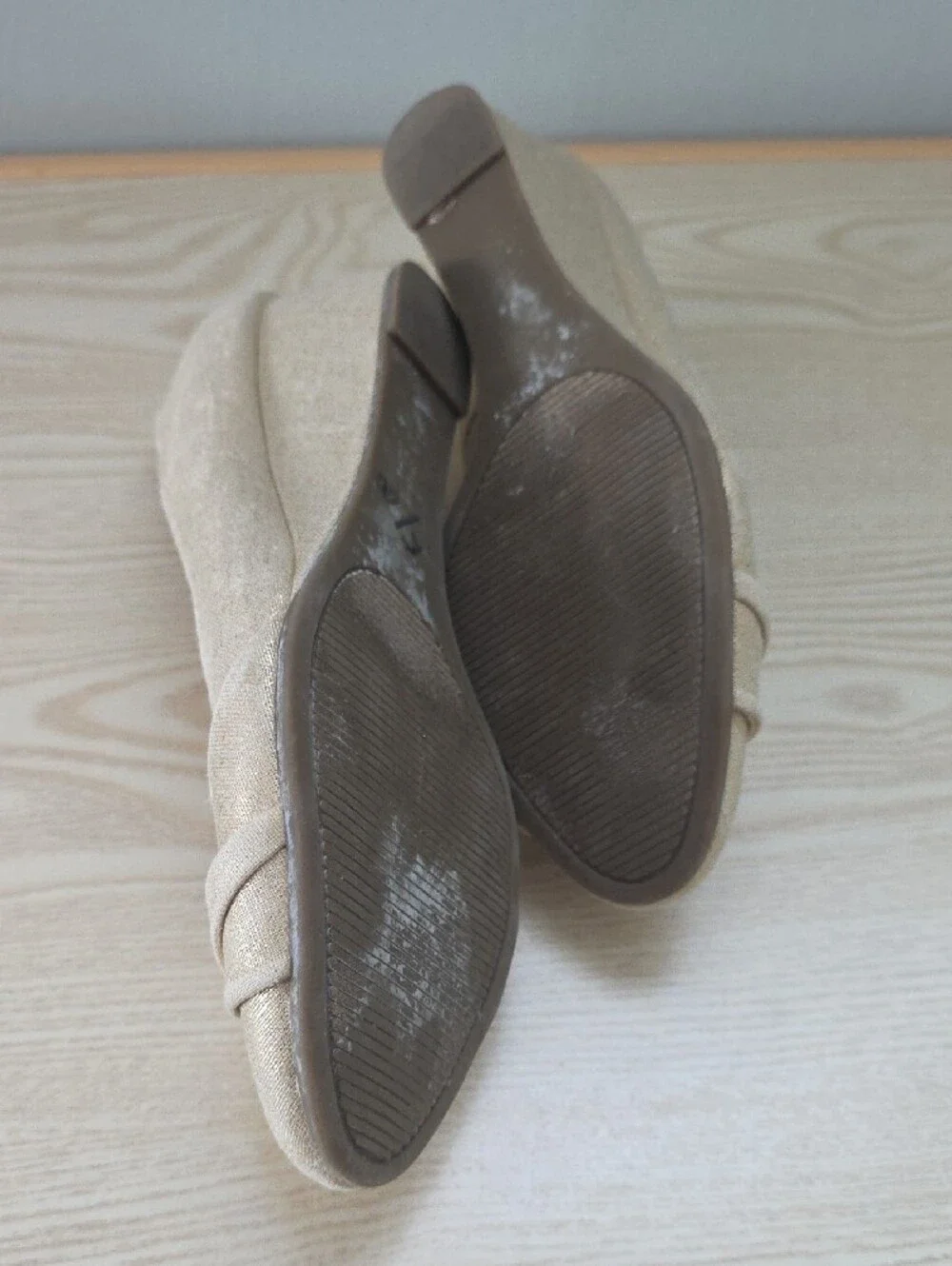 Coach and Four Shimmery Gold Ballet Flats